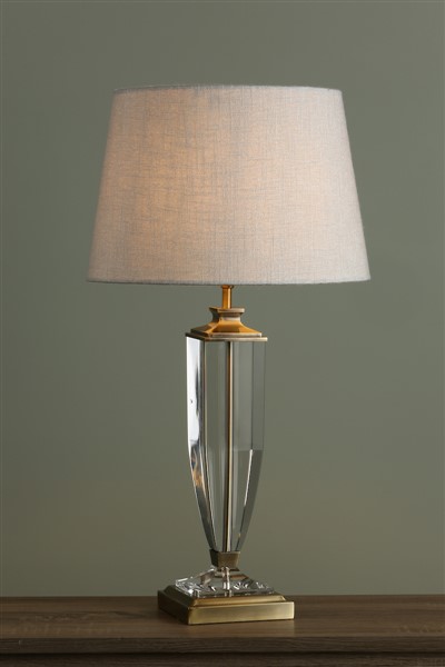 (image for) Laura Ashley Carson Large Table Lamp Antique Brass & Crystal Base Only
